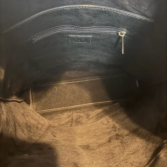 Joy Susan Black Faux Leather Tote Bag Large Minimalist Shoulder Bag - Picture 5 of 6